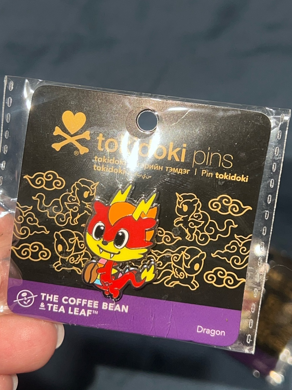 Coffee Bean x Tokidoki Dragon pin - limited edition - Brand New
